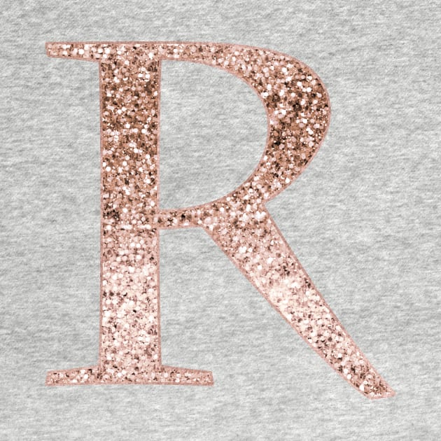 R rose gold glitter monogram letter by RoseAesthetic